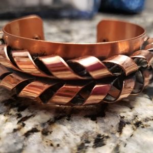 Vintage RENOIR Mid-Century Copper Ribbon Curl Cuff Bracelet